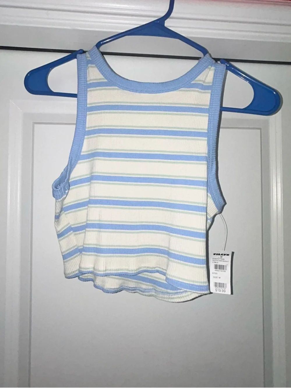 NWT Tilly’s Cropped Striped Tank Size Medium - Picture 1 of 5